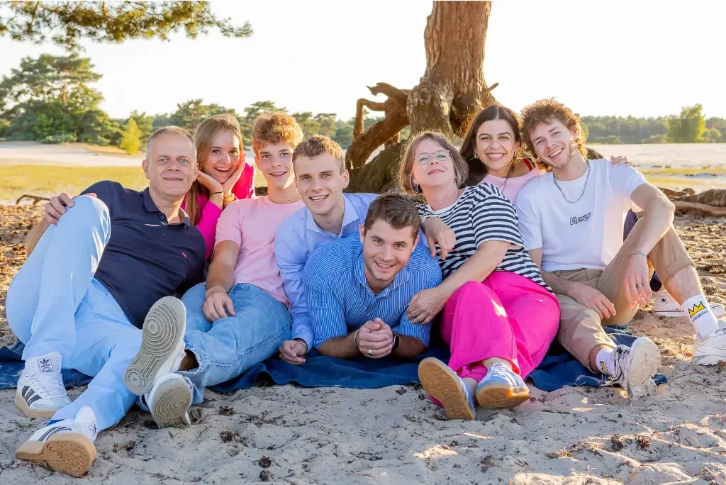 The whole family