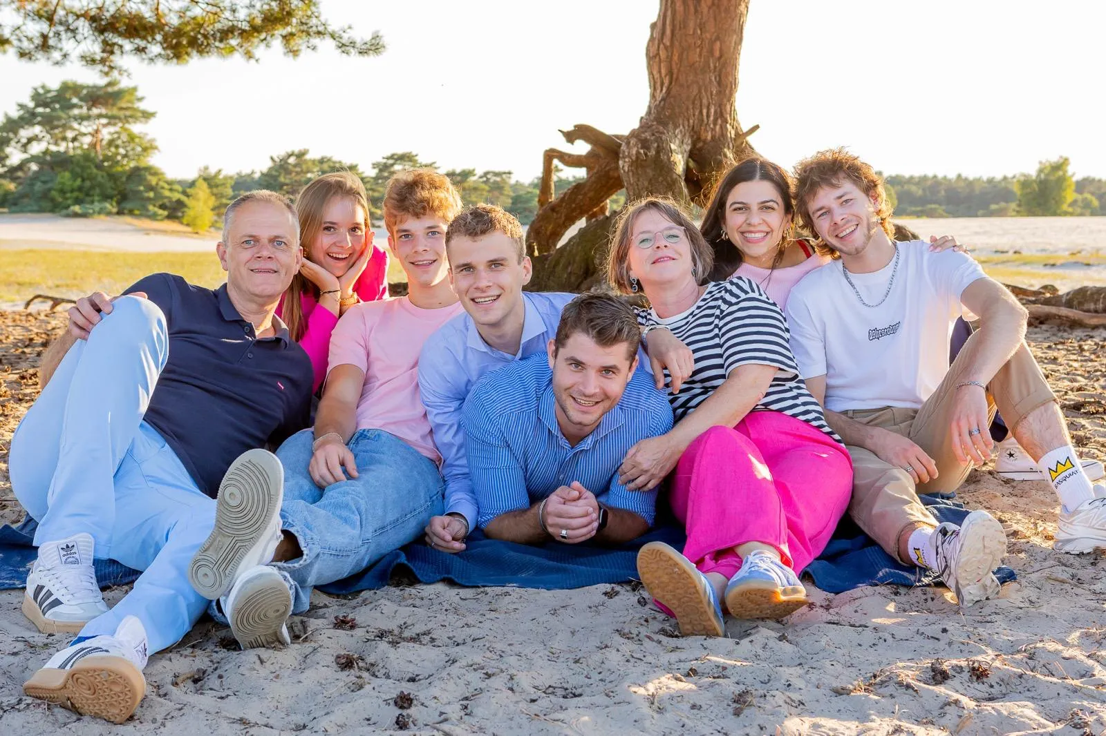 The whole family